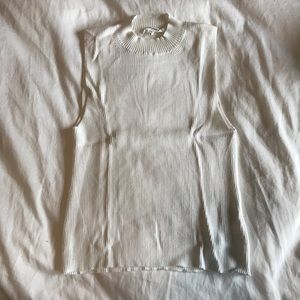 Cotton Candy Sleeveless Ribbed Top in Cream